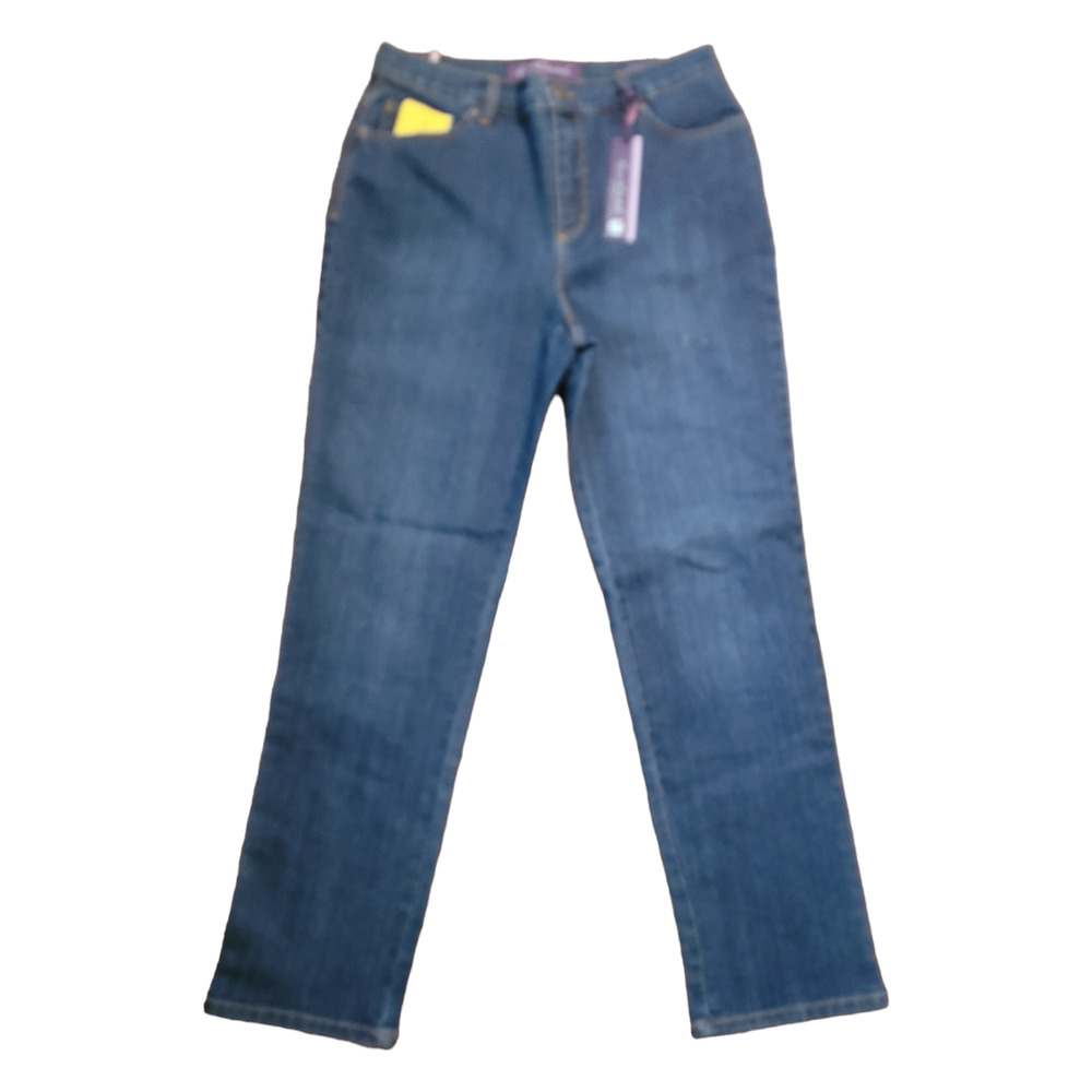 NWT Gloria Vanderbilt Amanda Straight Jeans 6 Short Petite Classic Blue Tapered